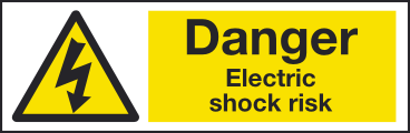 WARNING ELECTRIC SHOCK RISK Sign Sticker Vinyl Health and safety 300mm x 100mm 